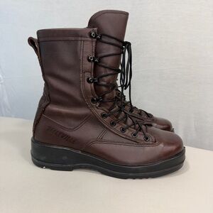 Belleville 330ST Steel Toe Combat Boots Brown Leather Military Boots 8W USA